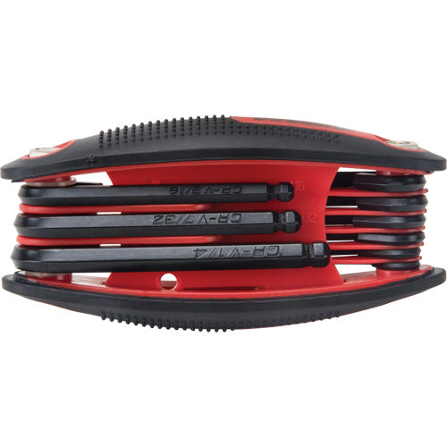 9-Piece Folding Ball End Hex Key Set, Imperial - TNB735