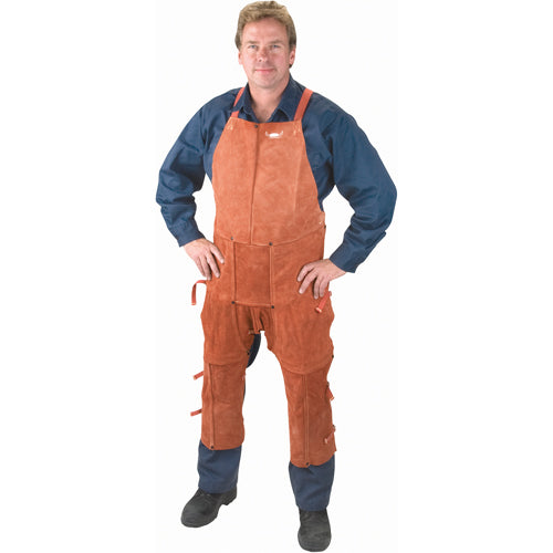 Tablier et jambières en cuir, Salopette à jambes fendues, style robuste et fonctionnel