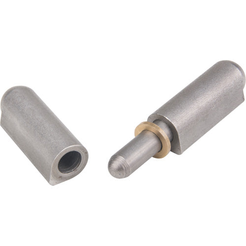 Weld-on hinge, 0.63" dia. x 3.397" l, Mild steel w/steel fixed pin - TTV439