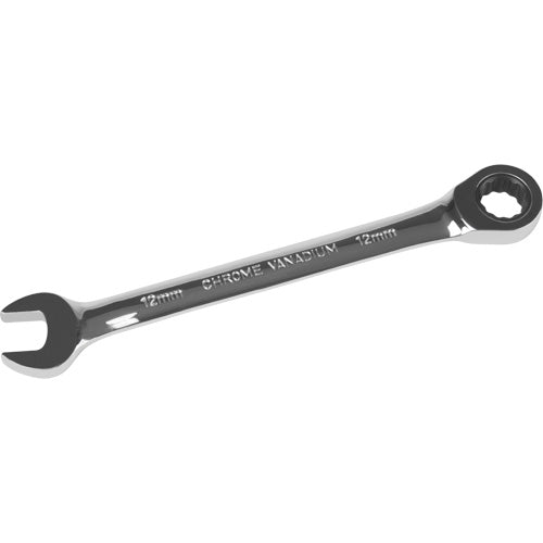 12-Point Metric Ratchet Wrench with Chrome Finish, Multi-Purpose Tightening Tools