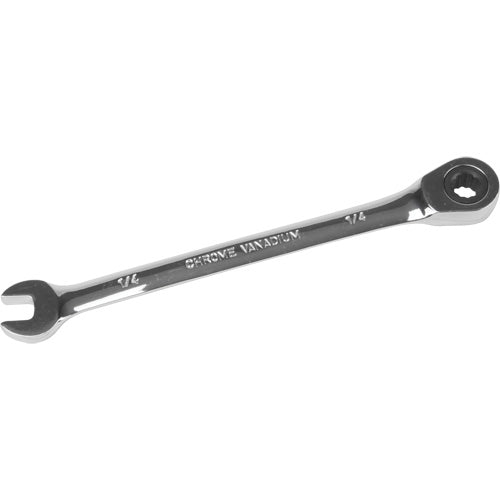 SAE 12-Point 1/4" Ratcheting Combination Wrench, Chrome Finish - UAD652