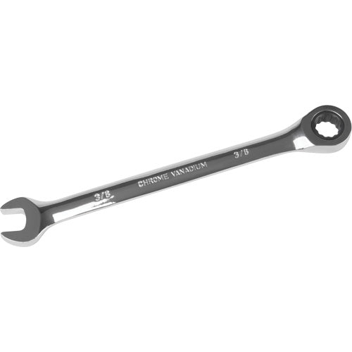SAE 12-Point 3/8" Ratcheting Combination Wrench, Chrome Finish - UAD654