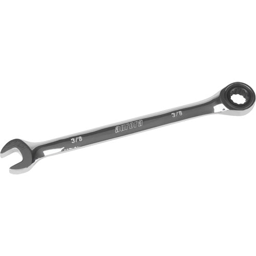 SAE 12-Point 3/8" Ratcheting Combination Wrench, Chrome Finish - UAD654