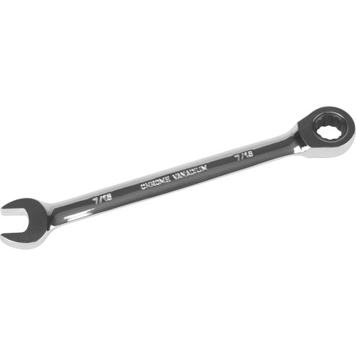 SAE 12-Point 7/16" Ratcheting Combination Wrench, Chrome Finish - UAD655