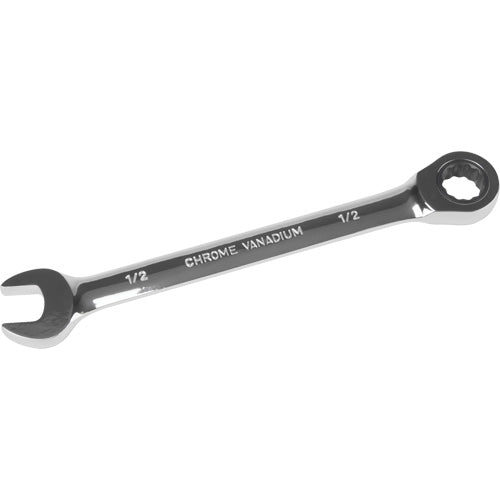 SAE 12-Point 1/2" Ratcheting Combination Wrench, Chrome Finish - UAD656
