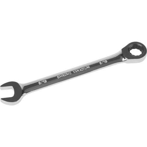 SAE 12-Point 9/16" Ratcheting Combination Wrench, Chrome Finish - UAD657
