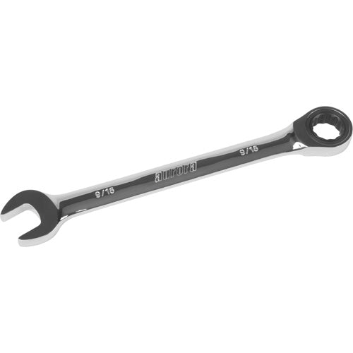 SAE 12-Point 9/16" Ratcheting Combination Wrench, Chrome Finish - UAD657