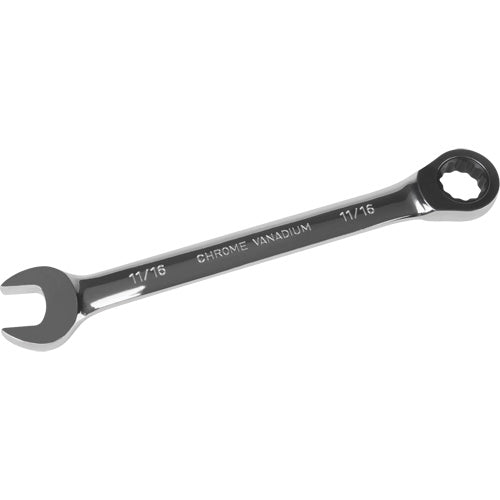 SAE 12-Point 11/16" Ratcheting Combination Wrench, Chrome Finish - UAD659