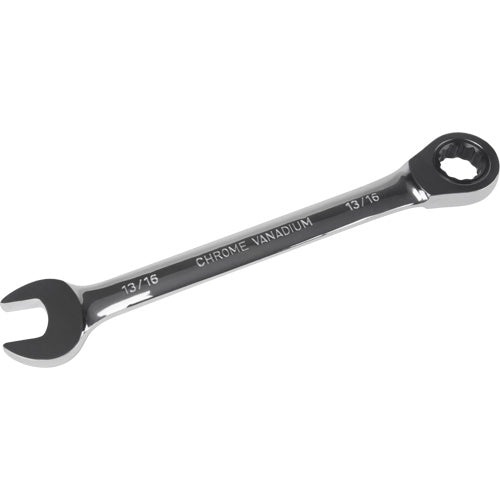 SAE 12-Point 13/16" Ratcheting Combination Wrench, Chrome Finish - UAD661