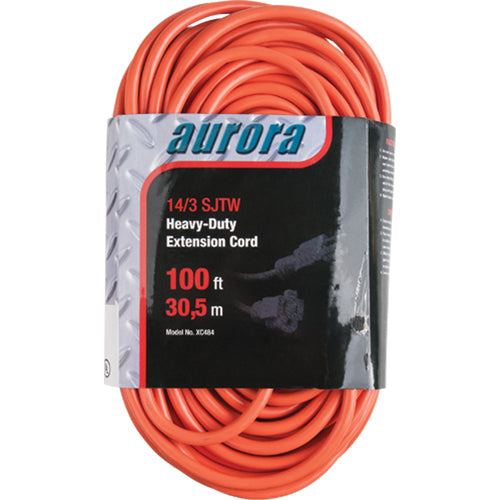 Vinyl Extension Cord, Outdoor, SJTW, AWG 14/3, 13 A, 100' - XC484