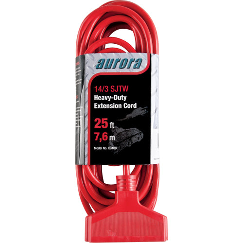 Vinyl Extension Cord, Outdoor, SJTW, AWG 14/3, 15A, 3 Outlet(s), 25' - XC488