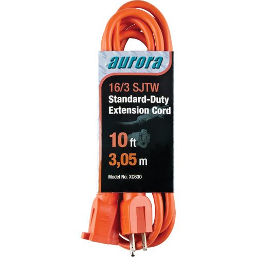 Extension cord, Indoor/Outdoor, SJTW, AWG 16/3, 13 A, 10' - XC630