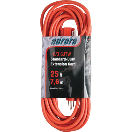 Extension cord, Indoor/Outdoor, SJTW, AWG 16/3, 13 A, 25' - XC632