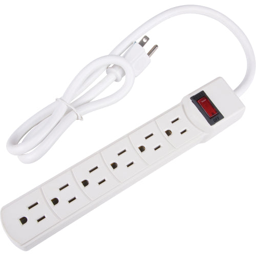 Surge Protector, 6 Outlets, 200 J, 1875 W, 3' Cord - XE670