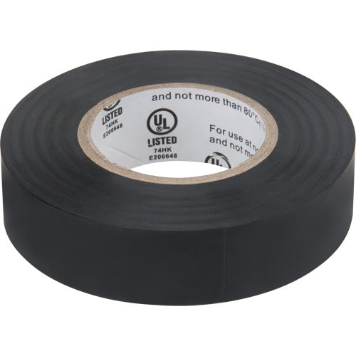 Electrical Tape, 19 mm (3/4") x 18 m (60'), Black, 7 mils - XE890