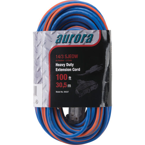SJEOW All-Weather TPE Rubber Extension Cord with Indicator Light, AWG 14/3, 13A, 3 Outlets, 100' - XH237