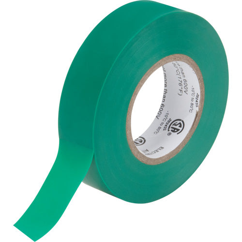 Electrical Tape, 19 mm (3/4") x 18 m (60'), Green, 7 mils - XH384