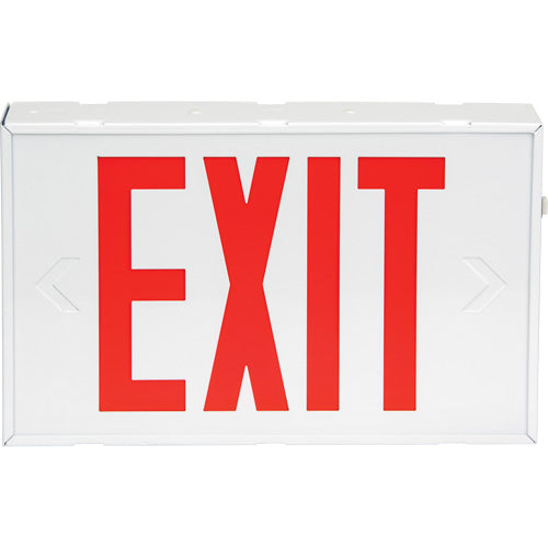 Exit Sign, LED, Battery Operated/Hardwired, 12-1/5" L x 7-1/2" W, English - XI788