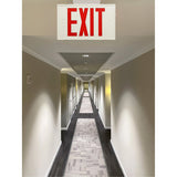 Exit Sign, LED, Battery Operated/Hardwired, 12-1/5" L x 7-1/2" W, English - XI788