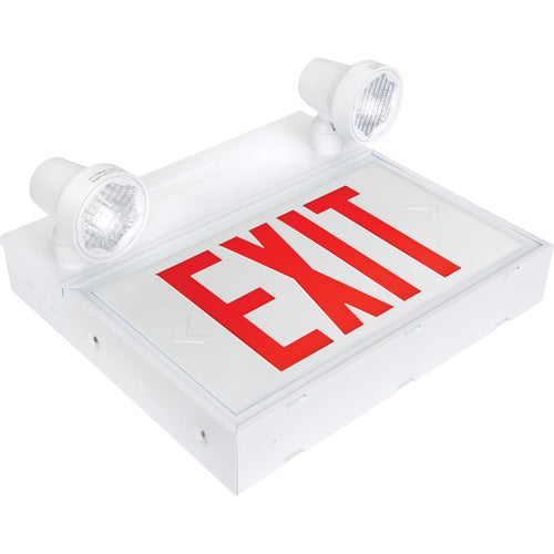 Enseigne de sortie avec éclairage de sécurité, DEL, À piles/À raccordement fixe, 12-1/10" lo x 11" la, Anglais - XI789