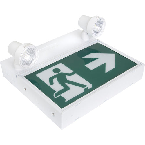 Running Man Sign with Safety Light, LED, Battery Operated/Hardwired, 12-1/10" L x 11" W, Pictogram - XI790